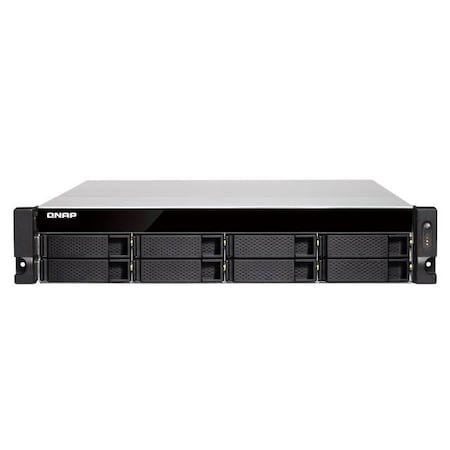 Qnap Intel Core i3-8100 3.6GHz/4GB UDIMM DDR4/4GbE/8SATA3/USB3.1/8-Bay 2U TVS-872XU-RP-I3-4G-US